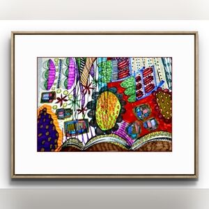 Original Vibrant Abstract Art 9x12